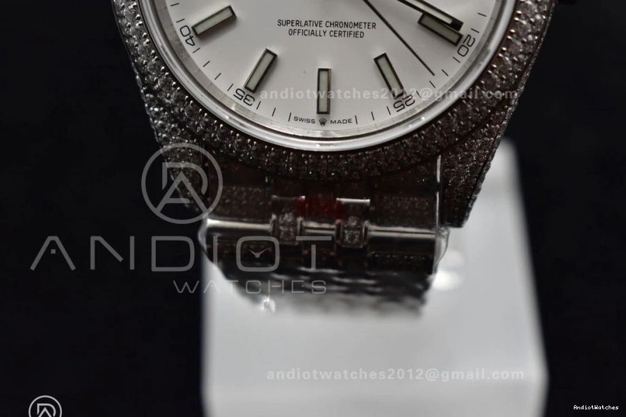 Upgraded Markers Stick White 906 Best Diamond DateJust JDF 41mm Version 0414